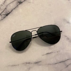 Ray Ban 58mm Black Aviator Sunglasses